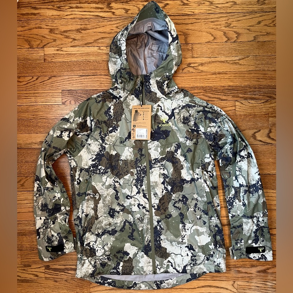 KINGS Camo Men's Windstorm Rain Jacket W/ Hood Sz L NWT Hunting Hiking Outdoor
